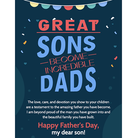 To A Great Son Father's Day eCard